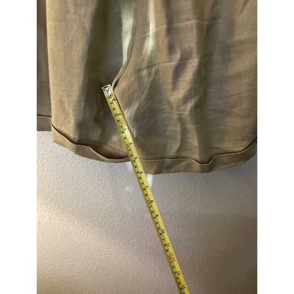 Nordstrom Classiques Women’s Tan Pleated High Waisted Size 10 Linen VTG 80s 90s - Picture 7 of 9